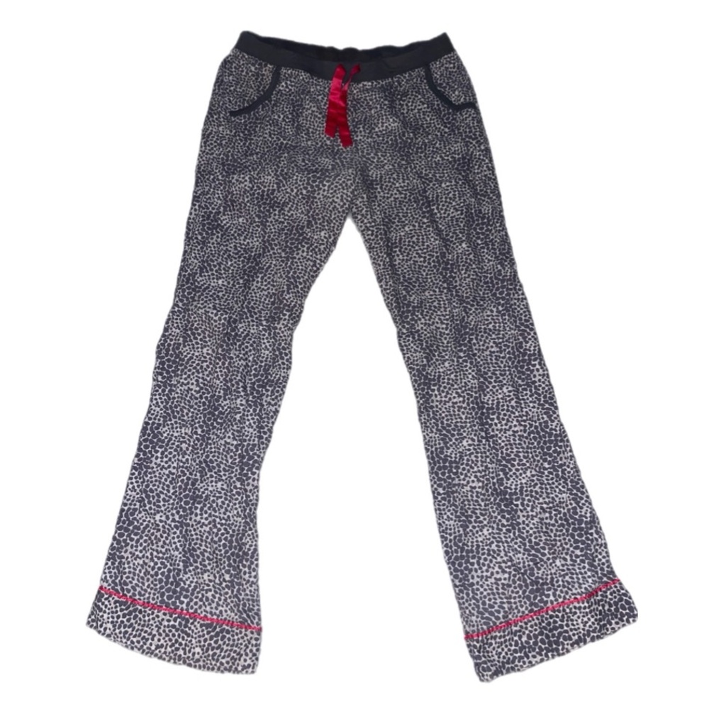 PINK Victoria secret grey Leopard Print Pajama Pants with pink accents S